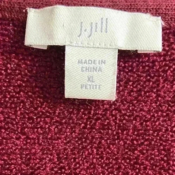 J jill sweater crewneck pullover burgundy long line XL Petite - Picture 4 of 5